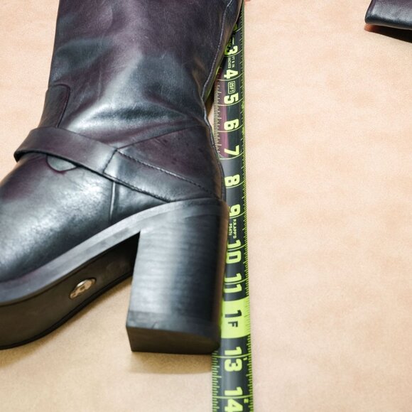 Rag&Bone Women Fallon Moto Biker Metal Point Black Leather Boots size 8US EUR38 - Picture 7 of 8